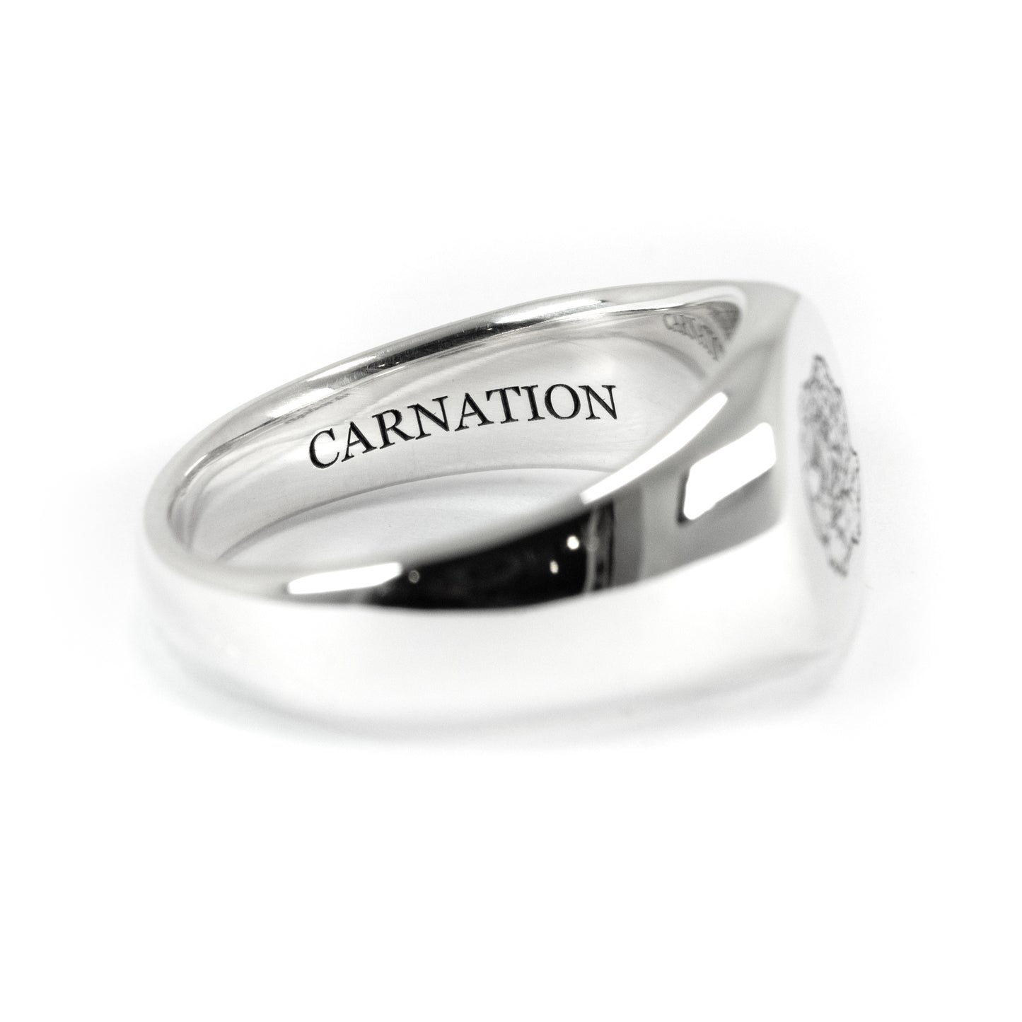 Carnation Signet Ring – Handmade Solid 925 Silver | Oscar Wilde Inspired MLM Symbol