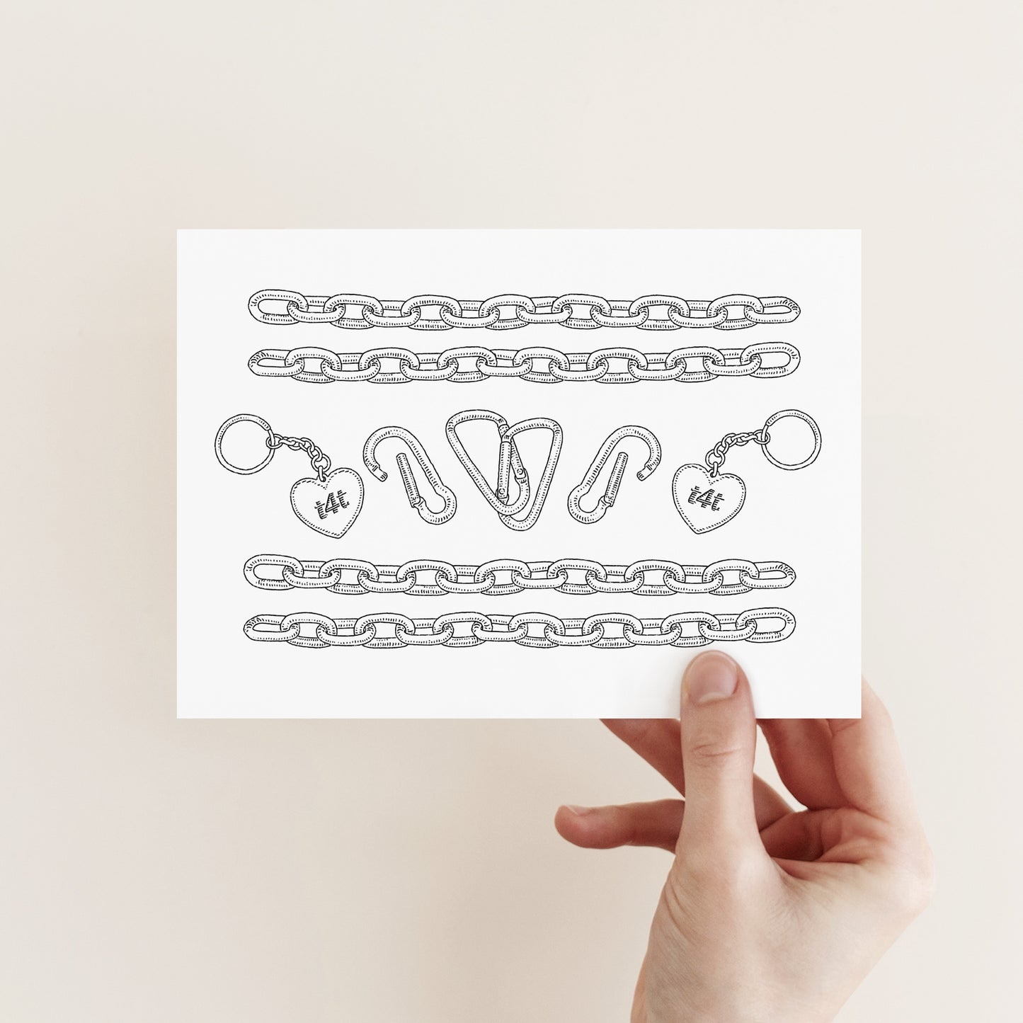 A5 Temporary Tattoo Sheet | Chains