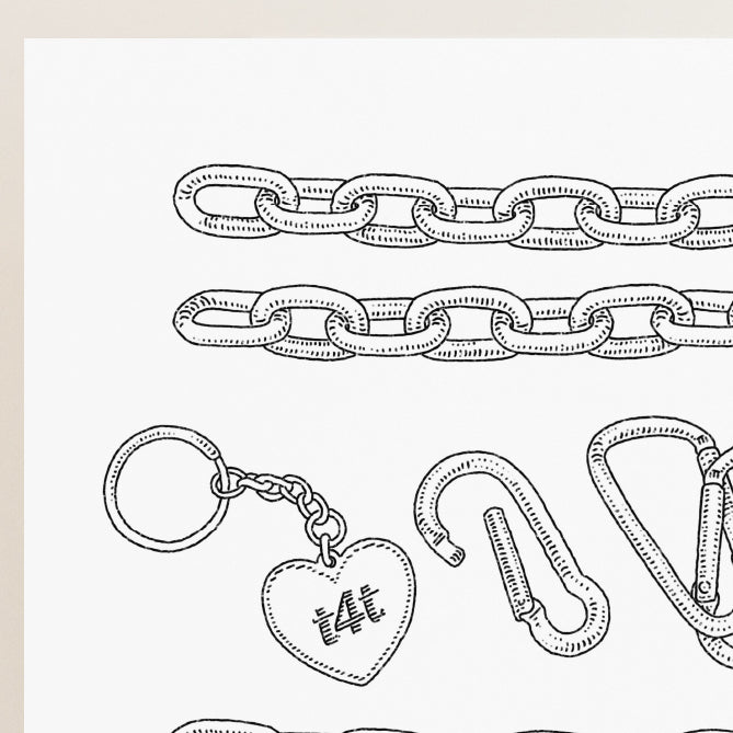 A5 Temporary Tattoo Sheet | Chains