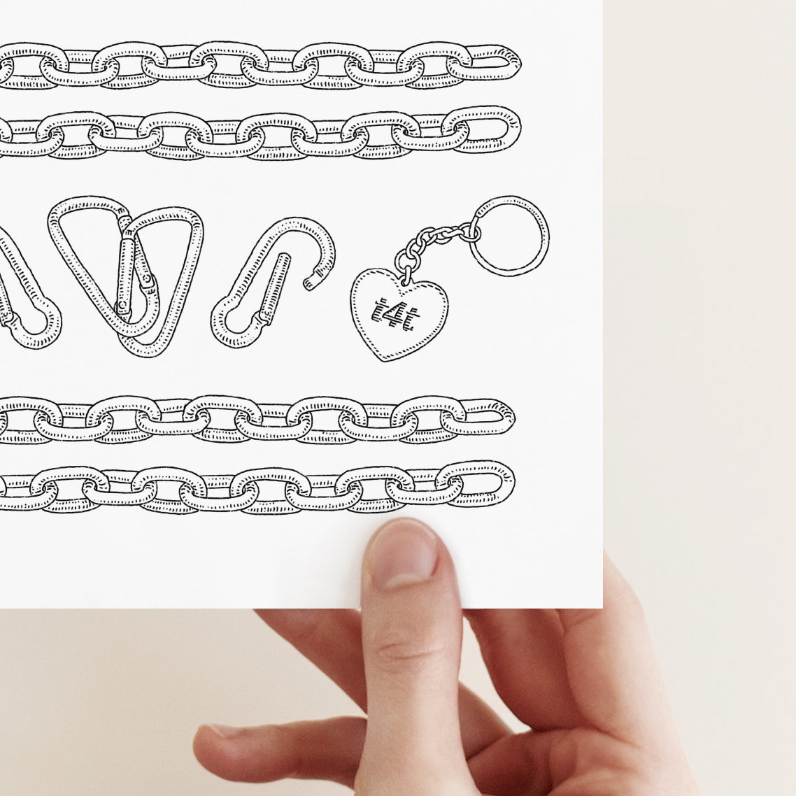 A5 Temporary Tattoo Sheet | Chains