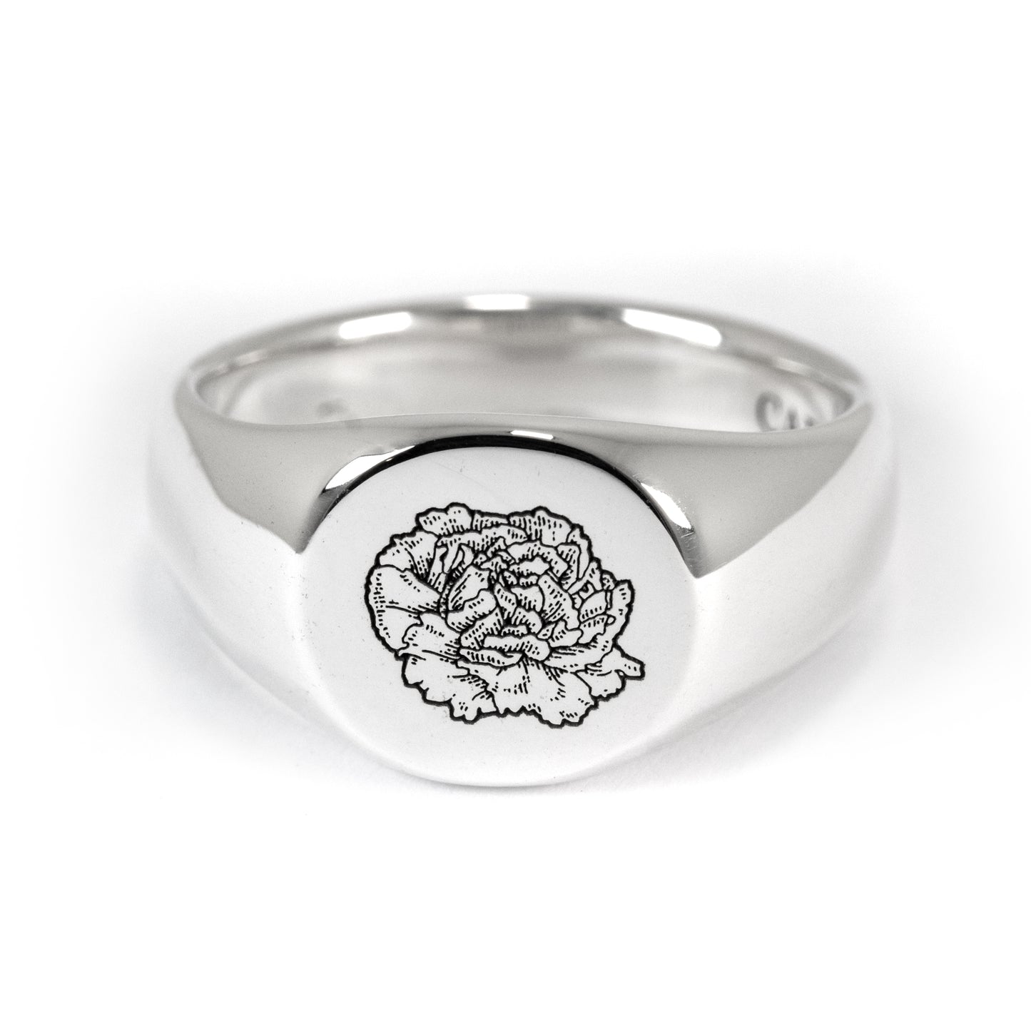 Carnation Signet Ring – Handmade Solid 925 Silver | Oscar Wilde Inspired MLM Symbol