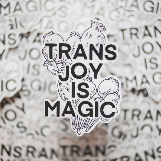Trans Joy is Magic Sticker Vinyl | Poppies Design (4")