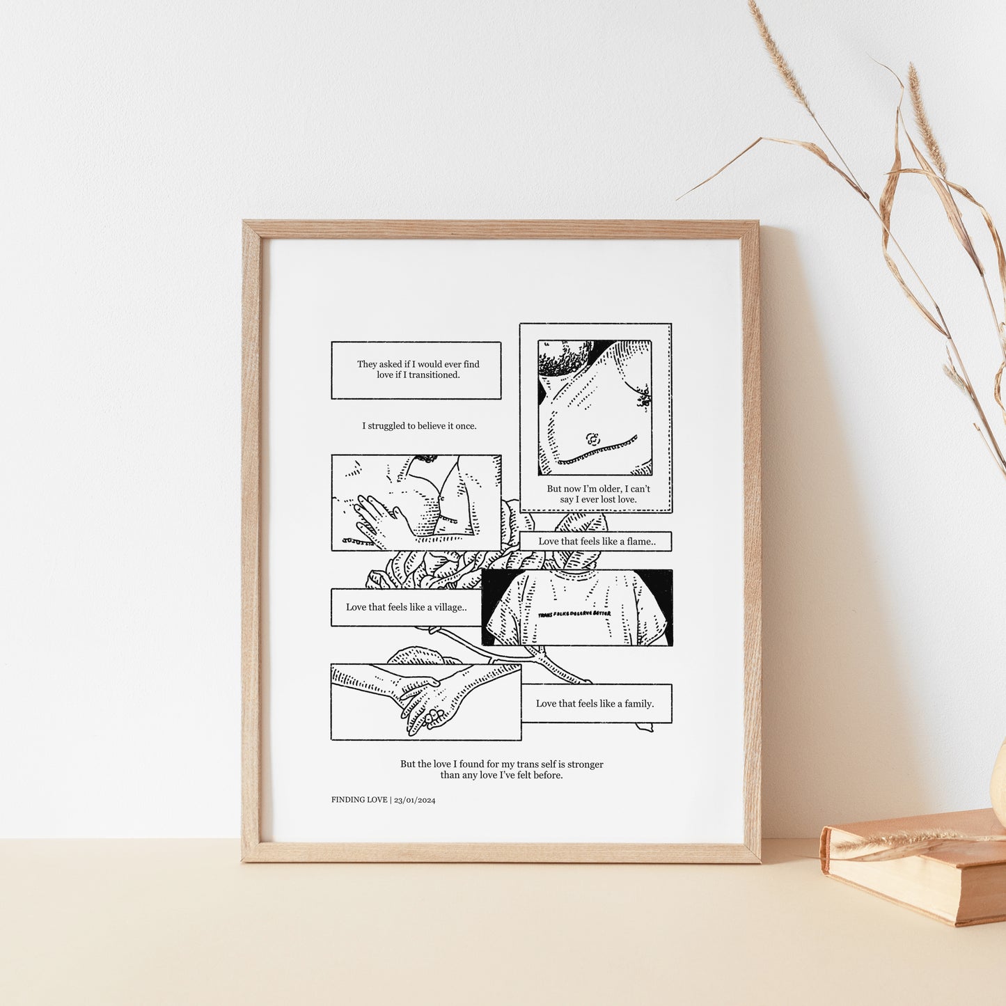 Finding Love Comic Print | Trans People Can Be Loved Too