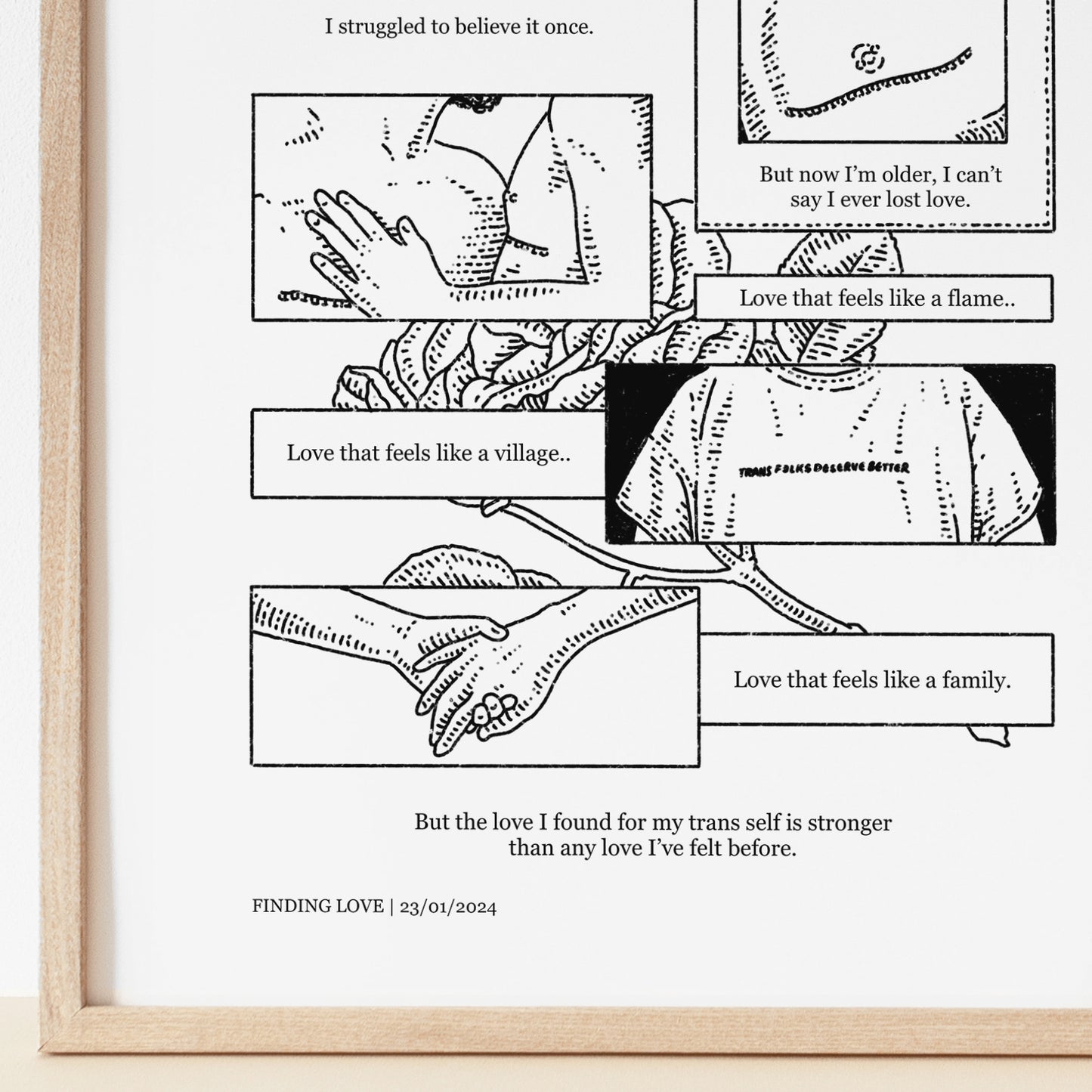 Finding Love Comic Print | Trans People Can Be Loved Too