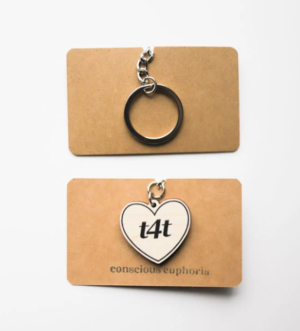 T4T Heart | LGBTQ+ Wooden Keyring