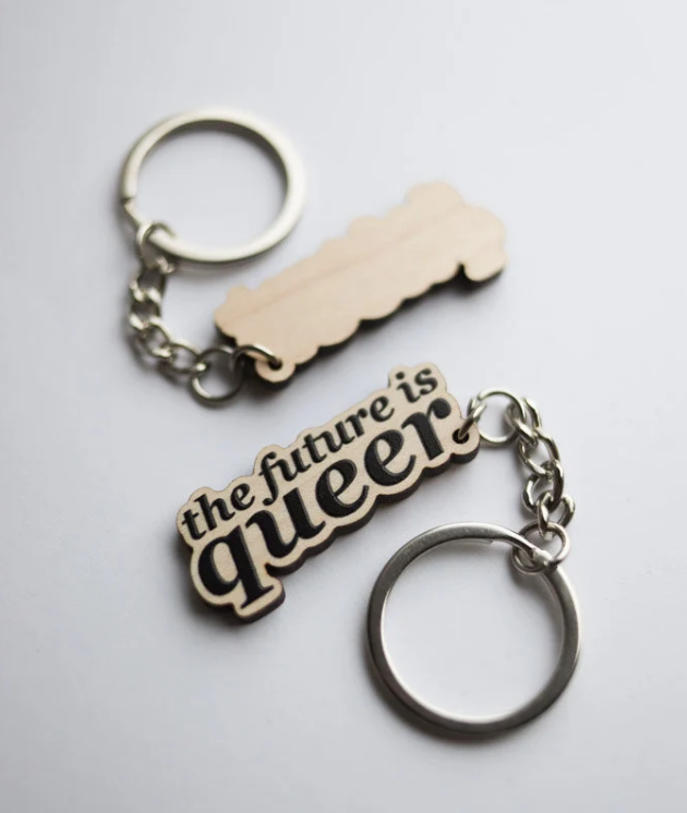 The Future is Queer | LGBTQ+ Wooden Keyring