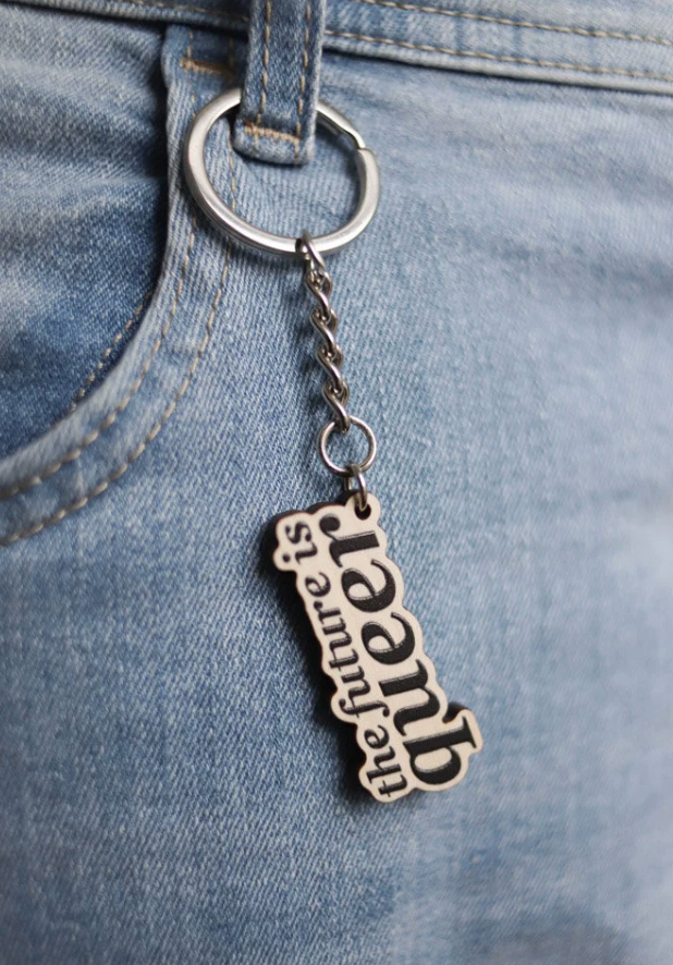The Future is Queer | LGBTQ+ Wooden Keyring