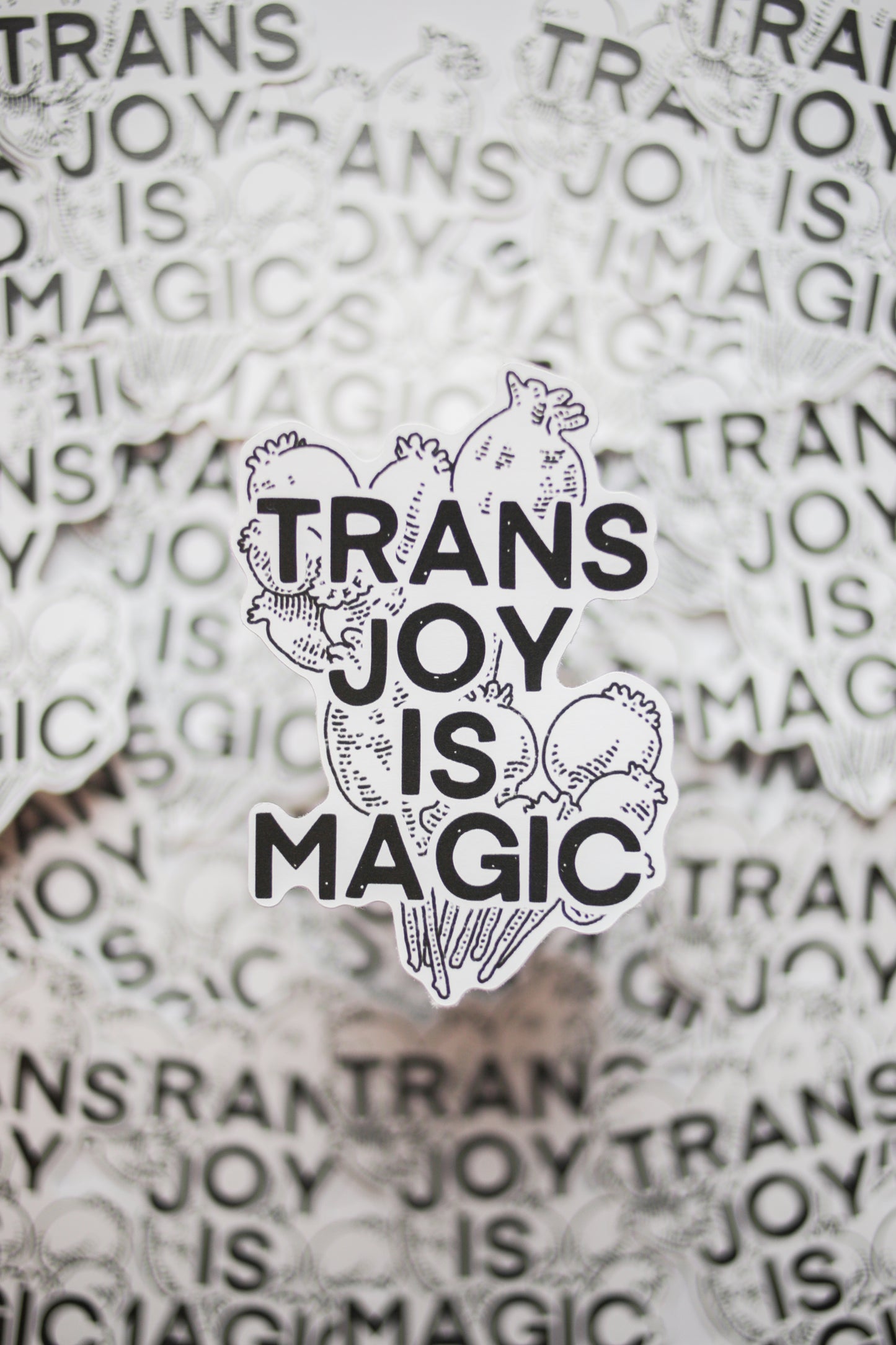 Trans Joy is Magic Sticker Vinyl | Poppies Design (4")