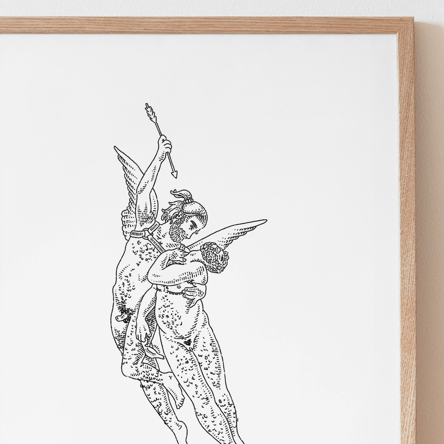 Eros and Psyche Queer Art Print | Trans Masculine Greek Myth Illustration | LGBTQ+ Classical Line Art | Trans Love Fine Art Print A4