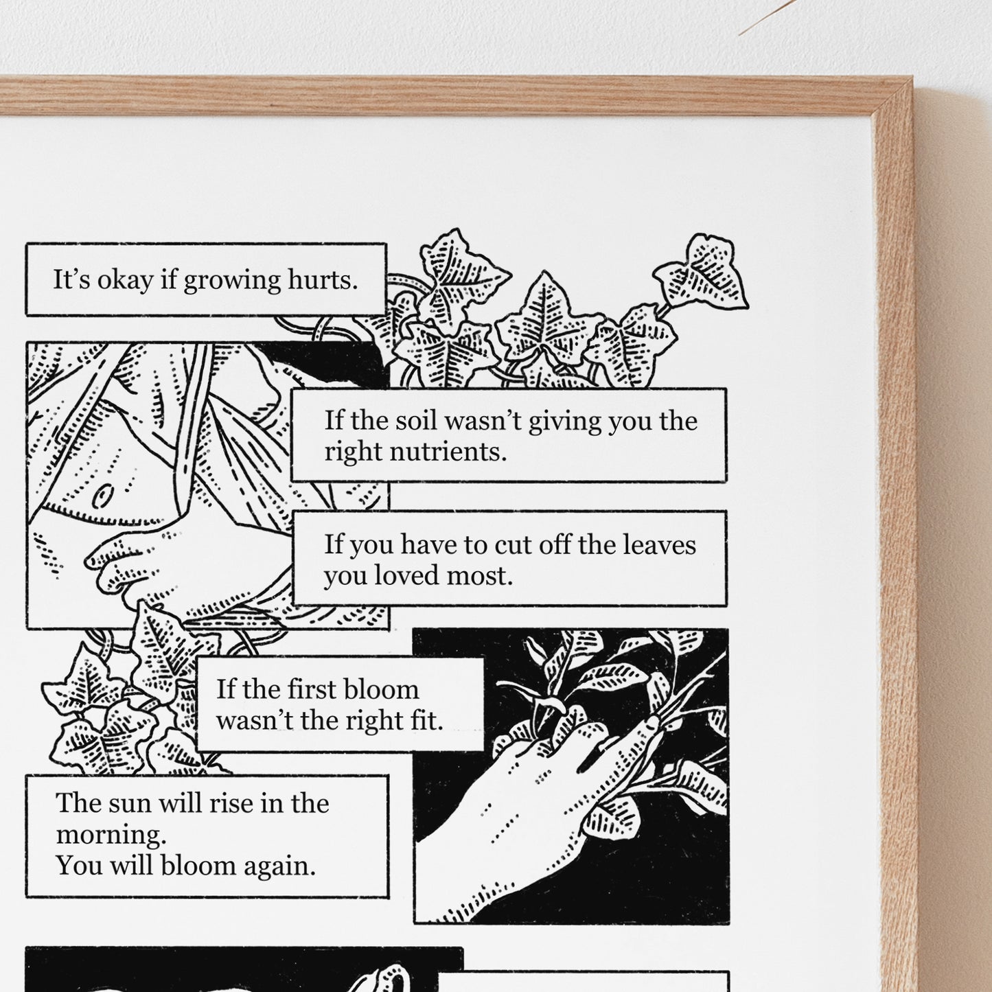 Growth Comic Print | Queer & Trans Poetry Line Art