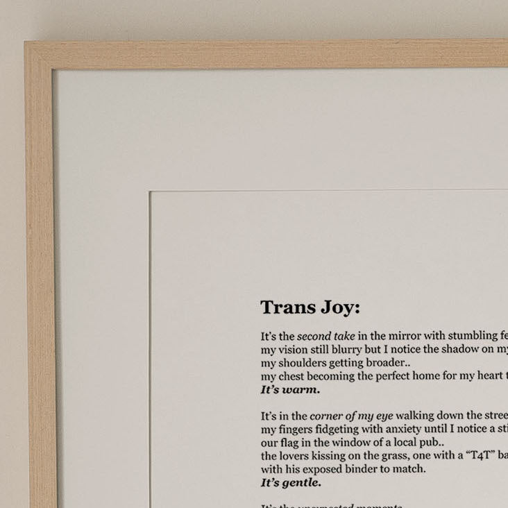 Joy Poem Print | Celebrating Everyday Trans & Queer Happiness