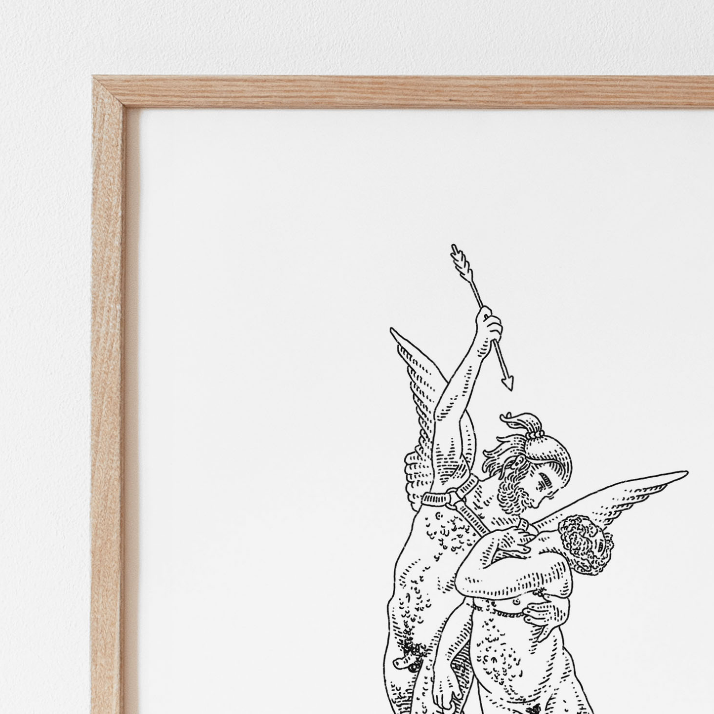 Eros and Psyche Queer Art Print | Trans Masculine Greek Myth Illustration | LGBTQ+ Classical Line Art | Trans Love Fine Art Print A4