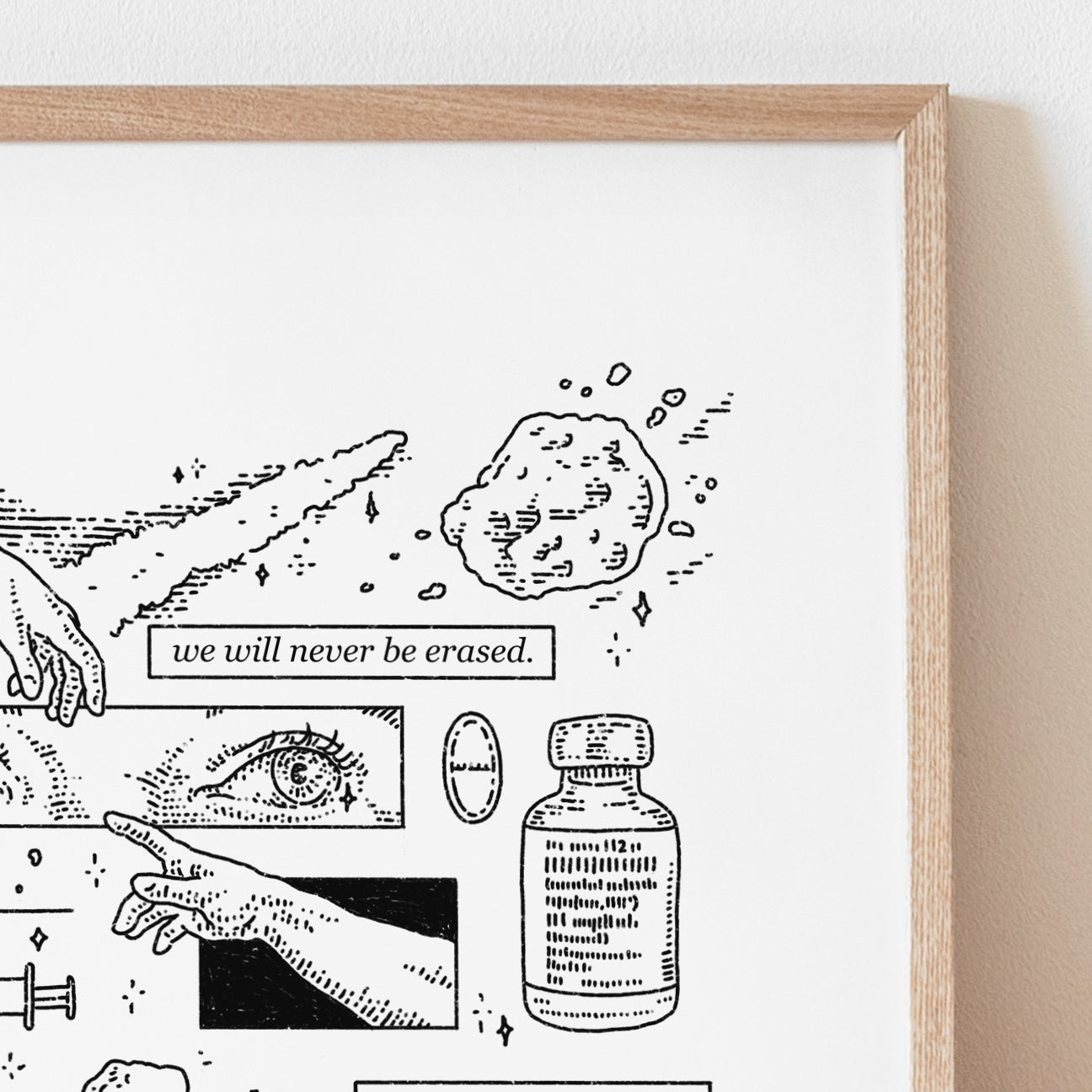 Trans Empowerment Art Print – “We Will Never Be Erased” – Queer Affirmation Poster (A4 & A5)