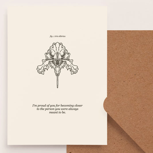 "Becoming Yourself" Iris Greeting Card – Trans Support, Gender Affirmation