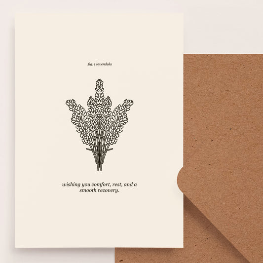 "Wishing You Rest" Lavender Get Well Card – Surgery, Illness, Mental Health
