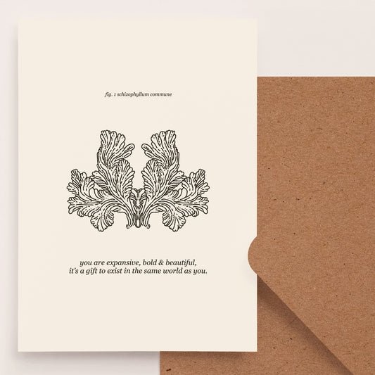 "Too Much & Perfect" Mushroom Affirmation Card – Queer Joy, Self Love