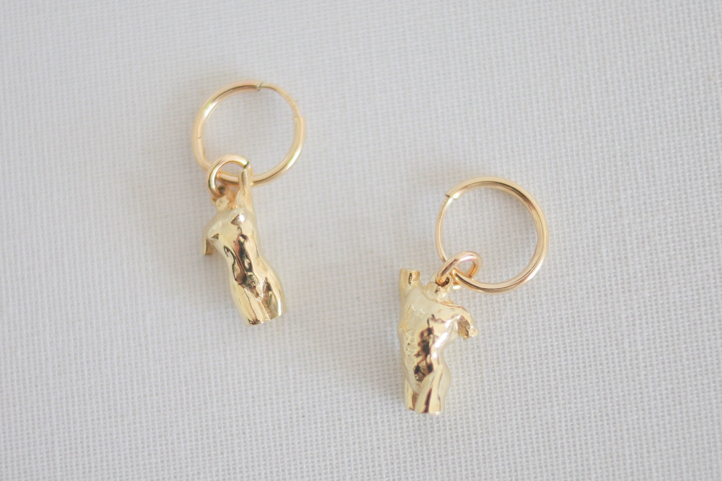 Transgender Torso Hanging Pendant Earring/Necklace | Gold plated, Sterling Silver