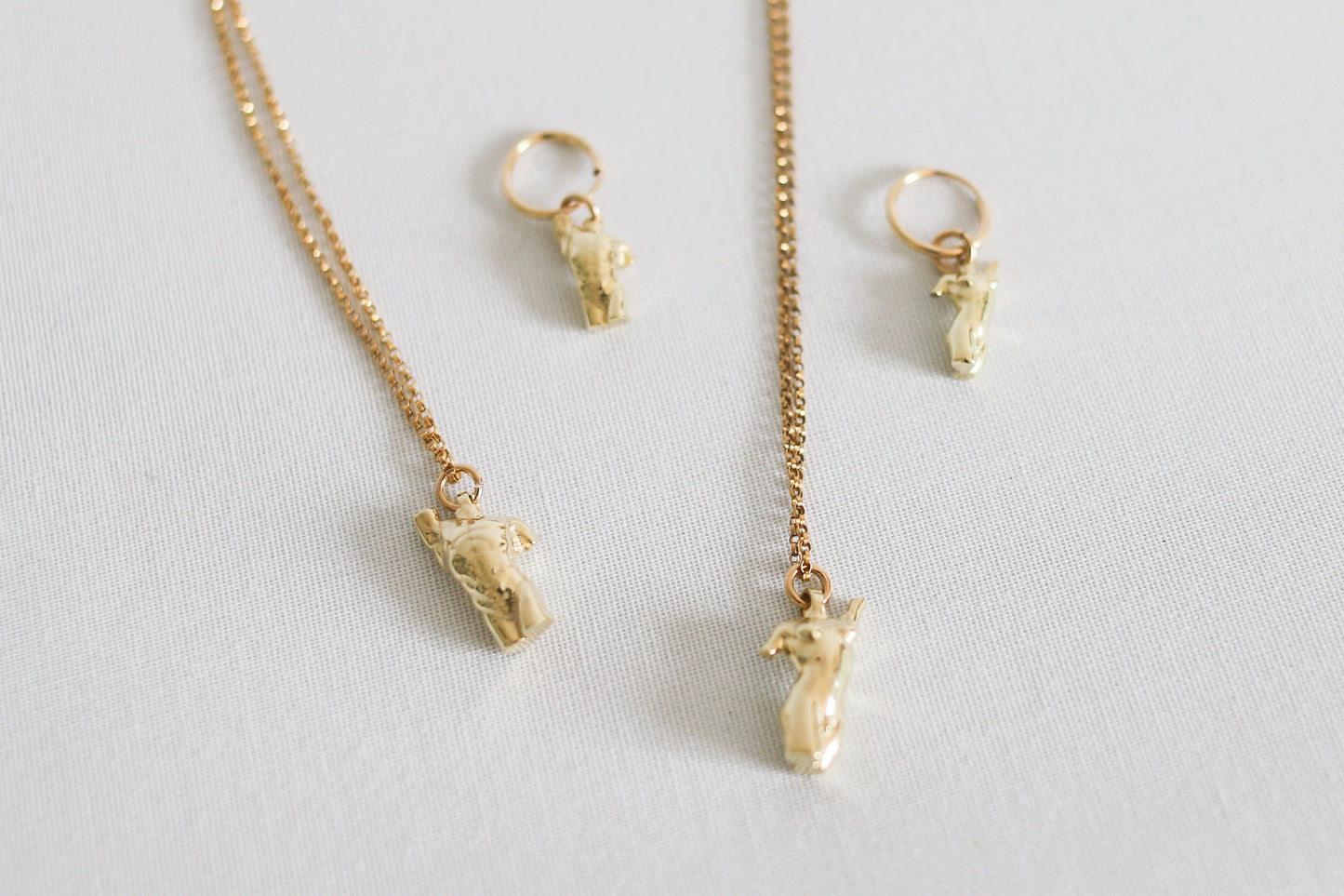 Transgender Torso Hanging Pendant Earring/Necklace | Gold plated, Sterling Silver