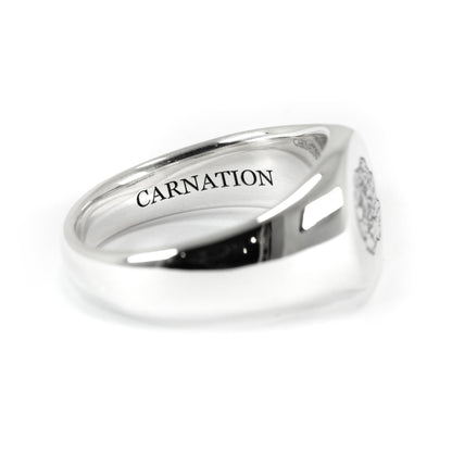 Carnation Signet Ring – Handmade Solid 925 Silver | Oscar Wilde Inspired MLM Symbol