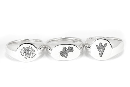 Mushroom Signet Ring – Handmade Solid 925 Silver | Gender Diversity Symbol