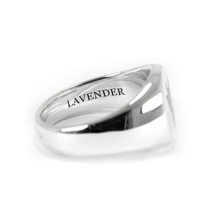 Lavender Signet Ring – Handmade Solid 925 Silver | Lesbian & WLW Symbol