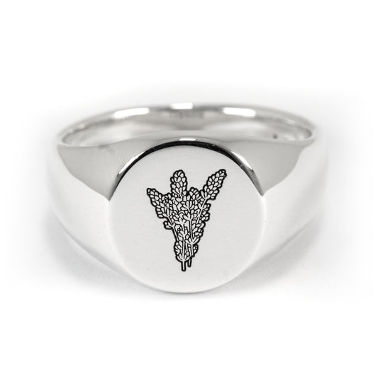 Lavender Signet Ring – Handmade Solid 925 Silver | Lesbian & WLW Symbol
