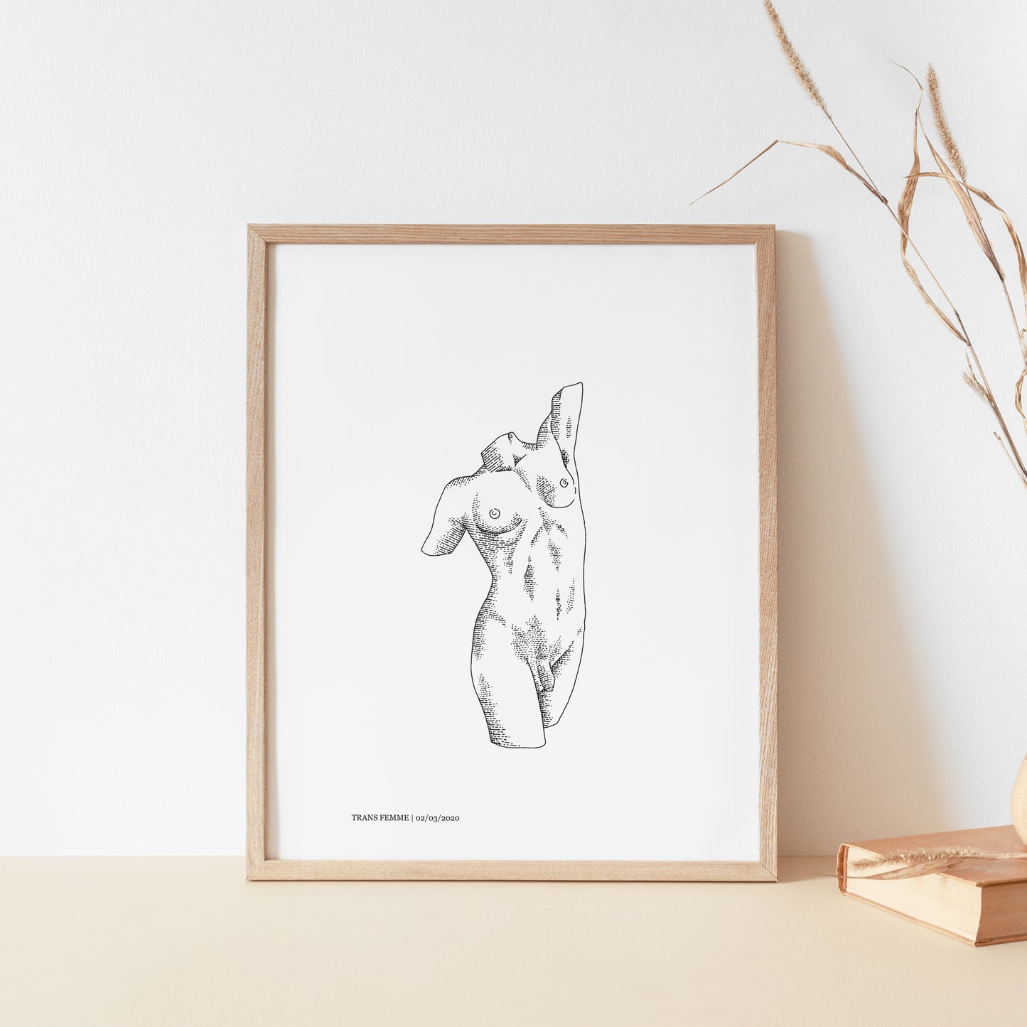 Masc & Femme Nude Bodies | Body Line Art Print | Transgender Body Positive Artwork