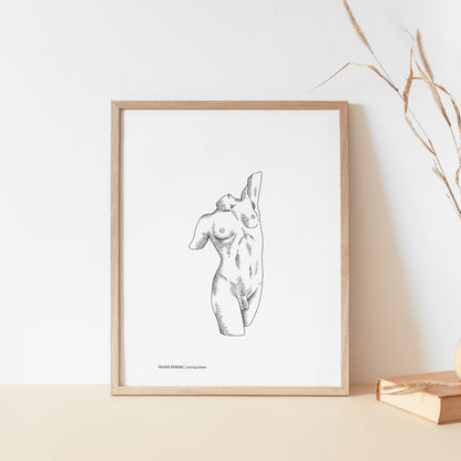 Masc & Femme Nude Bodies | Body Line Art Print | Transgender Body Positive Artwork