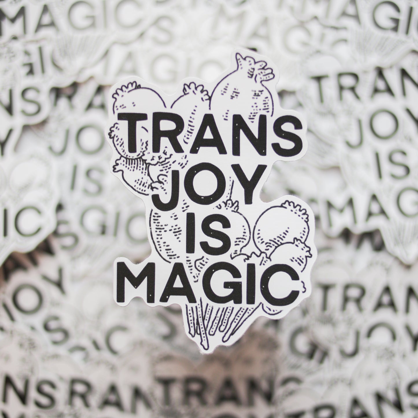 Trans Joy is Magic Sticker Vinyl | Poppies Design (4")