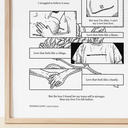 Finding Love Comic Print | Trans People Can Be Loved Too