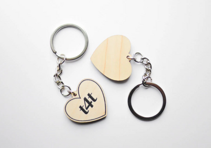 T4T Heart | LGBTQ+ Wooden Keyring