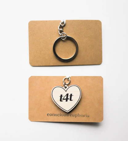 T4T Heart | LGBTQ+ Wooden Keyring