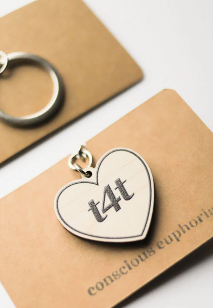 T4T Heart | LGBTQ+ Wooden Keyring