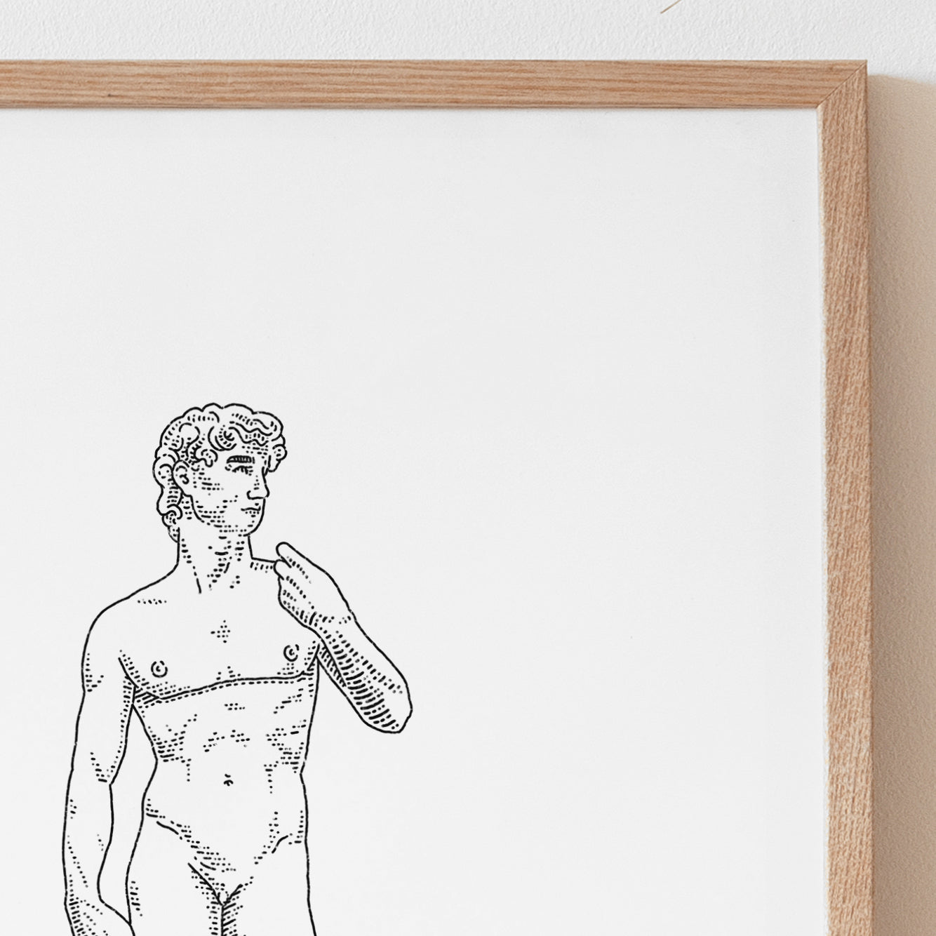 Minimalist Line Art Print | David | Queer Trans Masc Classical Statue